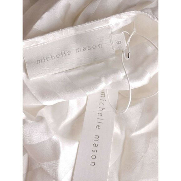 Michelle Mason Mini Wrap Around Tonal Silk Dress - Picture 6 of 7